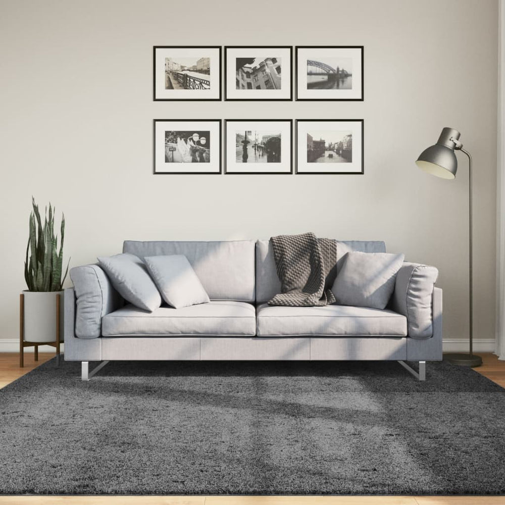 Anthrazit Teppich Kurzflor 200x200 cm