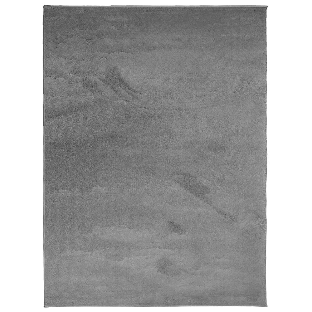 Anthrazit Kurzflor Teppich 240x340 cm