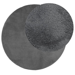 Anthrazit Kurzflor Teppich OVIEDO Ø 120cm