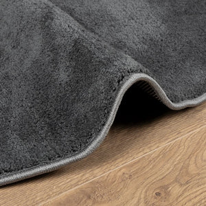 Anthrazit Kurzflor Teppich OVIEDO Ø 120cm