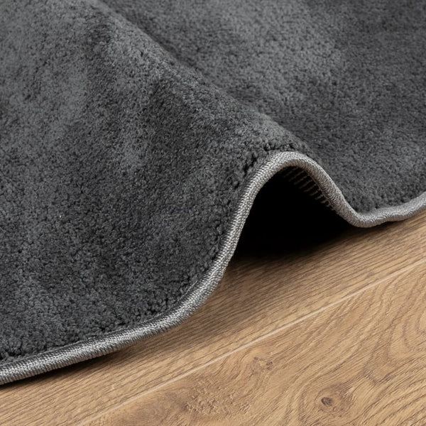 Anthrazit Kurzflor Teppich OVIEDO Ø 120cm