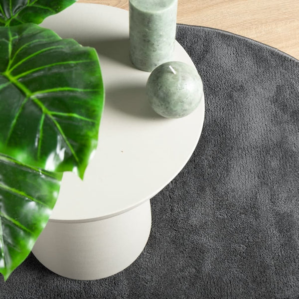 Anthrazit Kurzflor Teppich OVIEDO Ø 120cm