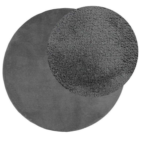 Anthrazit Teppich Kurzflor Ø 200 cm