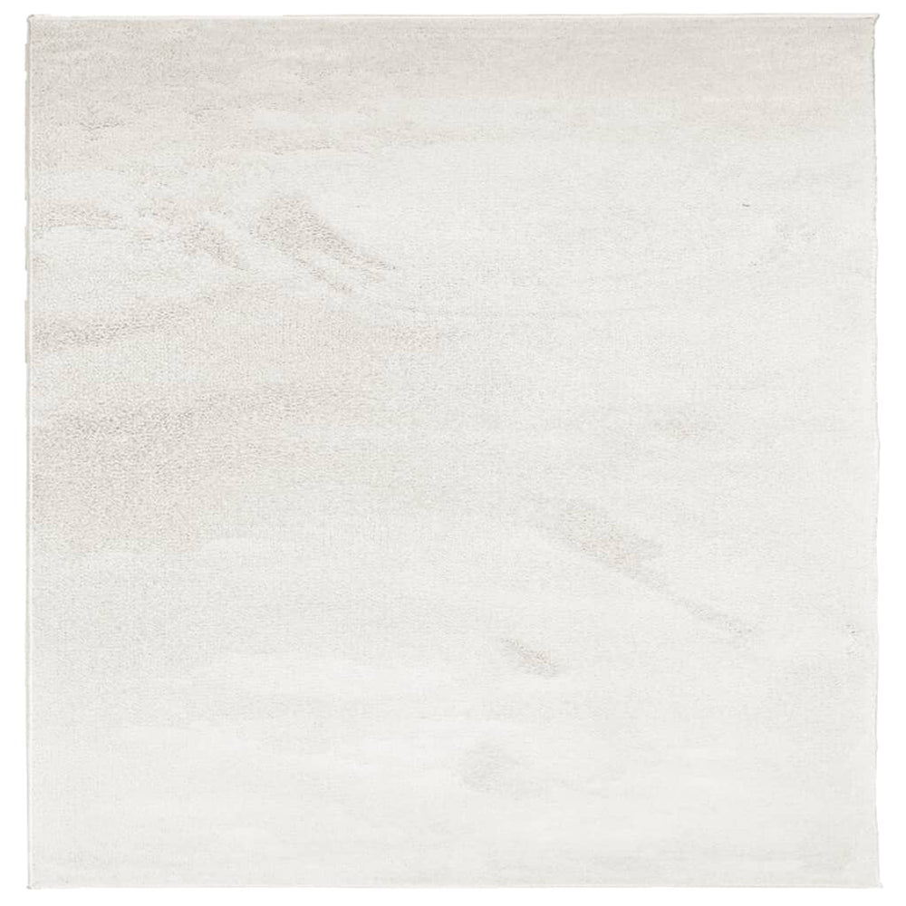 Beiger Kurzflor Teppich OVIEDO 120x120 cm