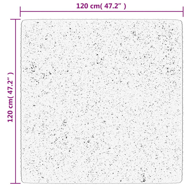 Beiger Kurzflor Teppich OVIEDO 120x120 cm