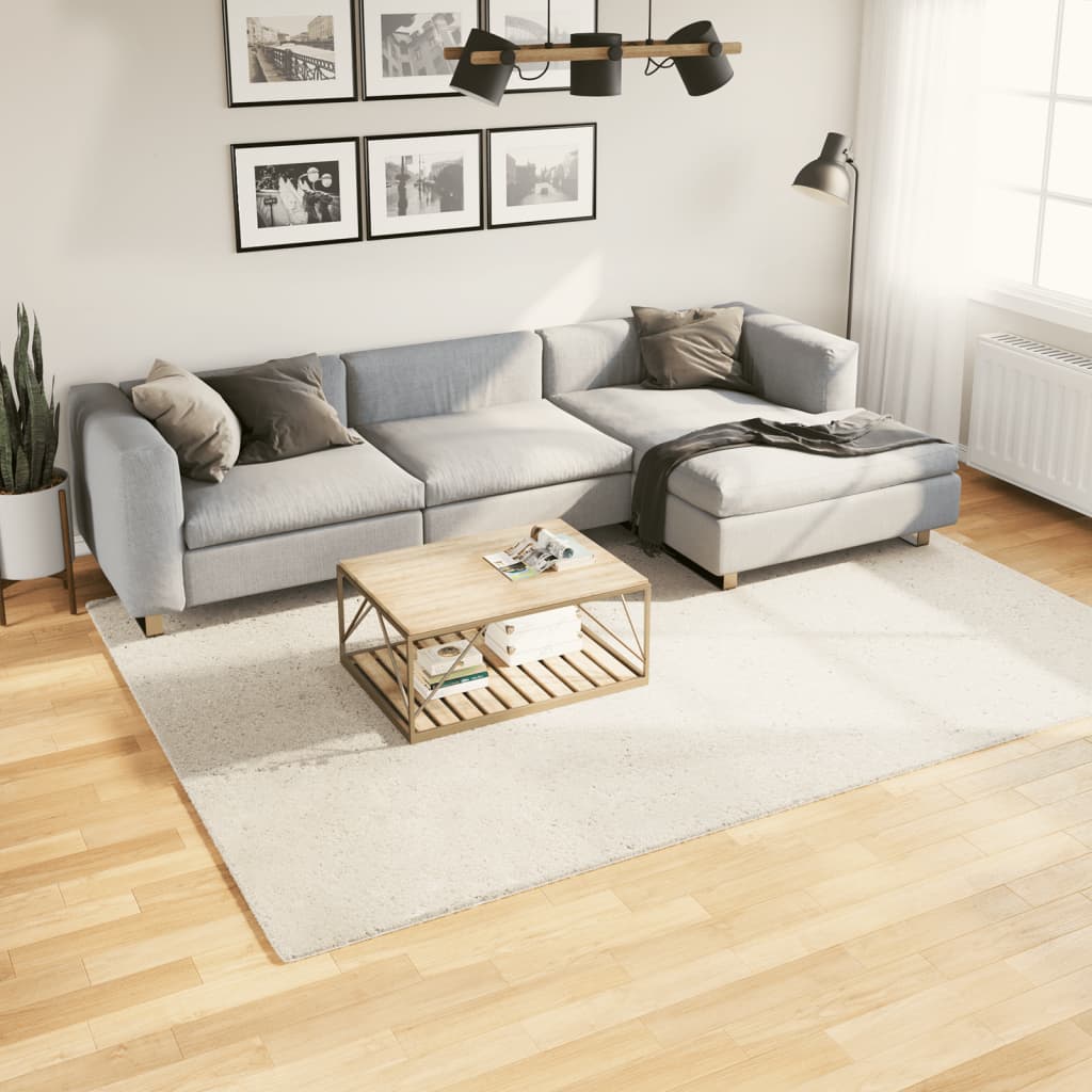 Beiger Kurzflor Teppich 200x280 cm