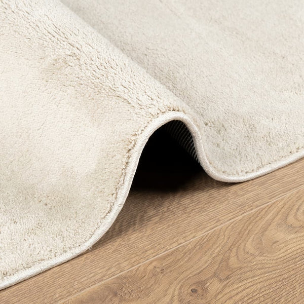 Beiger Kurzflor Teppich 240x240 cm
