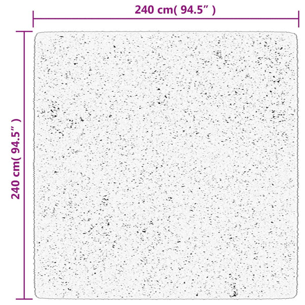 Beiger Kurzflor Teppich 240x240 cm