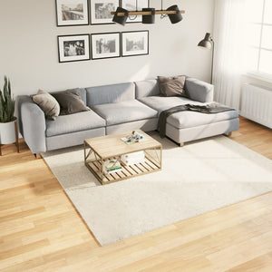 Beiger Kurzflor Teppich 240x240 cm