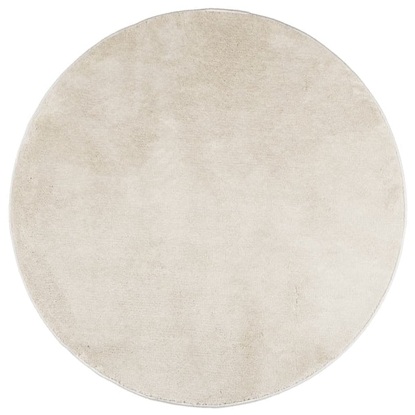 Beiger Kurzflor Teppich OVIEDO Ø 120cm