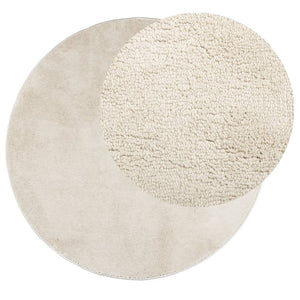 Beiger Kurzflor Teppich OVIEDO Ø 120cm