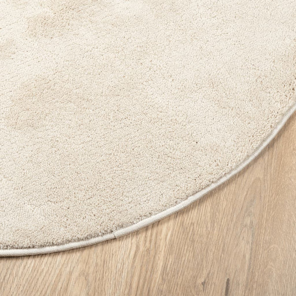 Beiger Kurzflor Teppich OVIEDO Ø 120cm