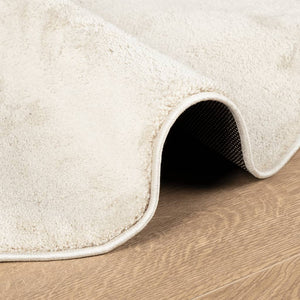 Beiger Kurzflor Teppich OVIEDO Ø 120cm