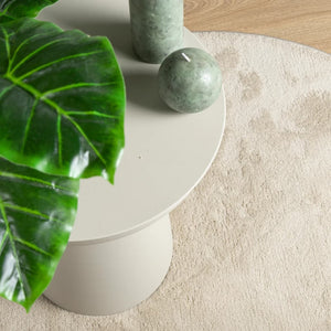 Beiger Kurzflor Teppich OVIEDO Ø 120cm