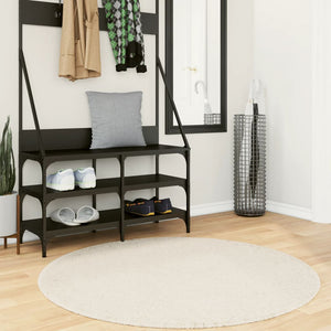 Beiger Kurzflor Teppich OVIEDO Ø 120cm