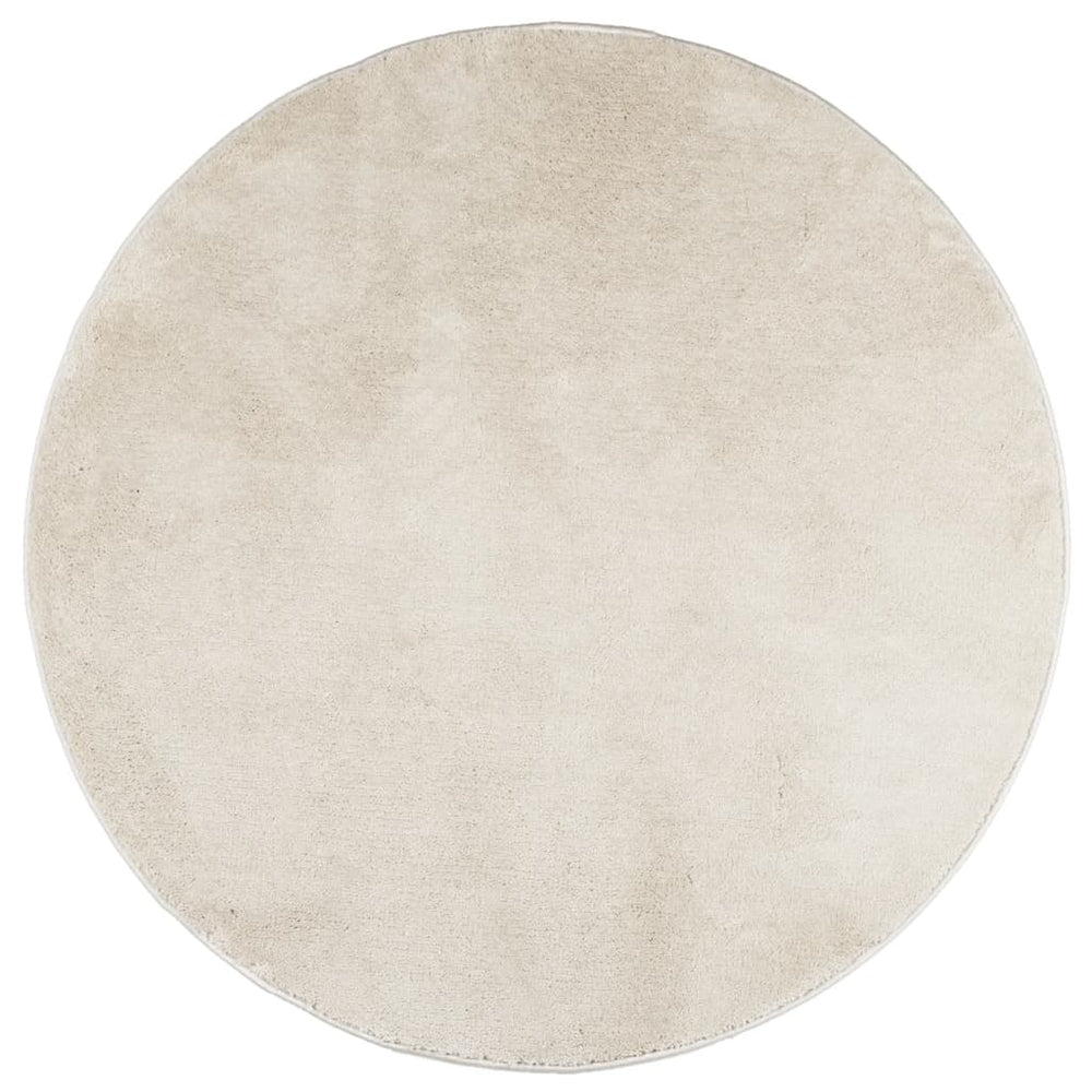 Beiger Kurzflor Teppich OVIEDO Ø 160 cm