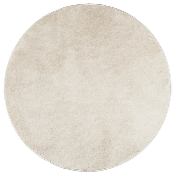 vidaXL Tapis OVIEDO Poils courts Beige Ø 200 cm