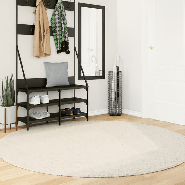 vidaXL Tapis OVIEDO Poils courts Beige Ø 200 cm