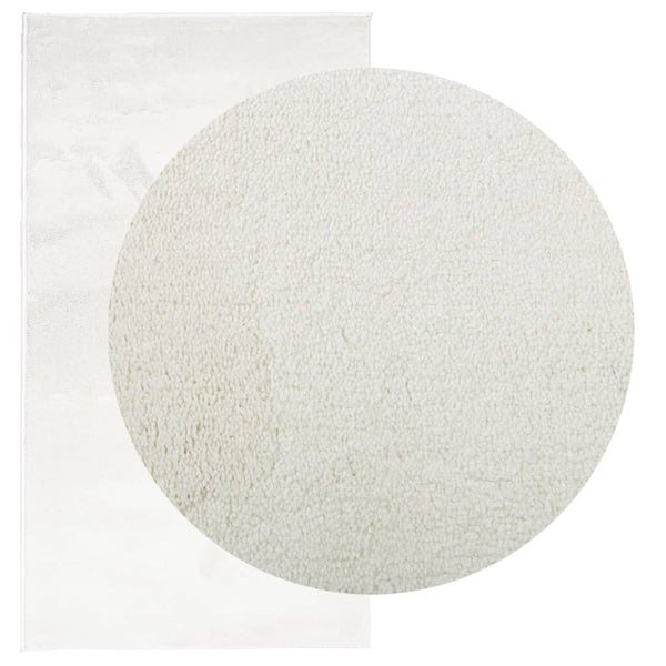 Teppich Kurzflor Creme 60x110 cm