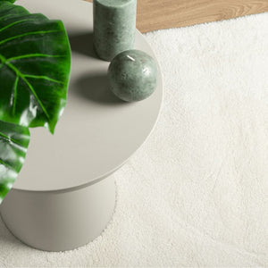 Creme Kurzflor Teppich 120x120 cm