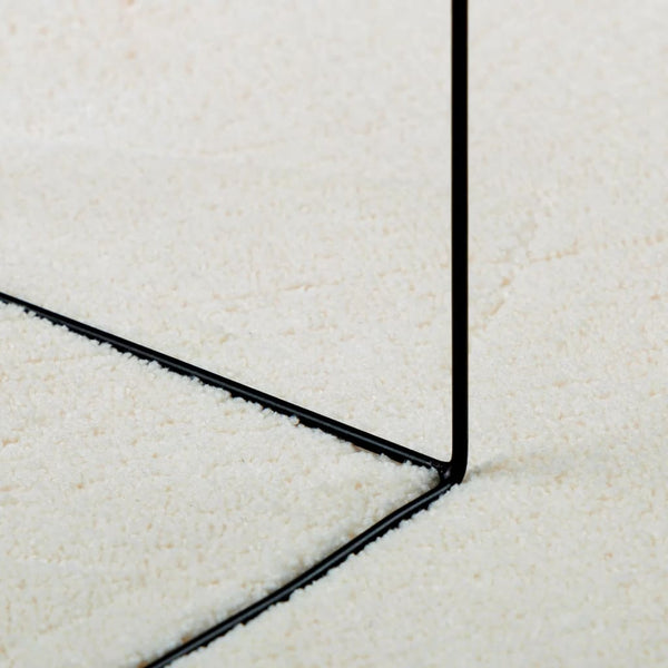 Creme Kurzflor Teppich 120x120 cm