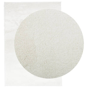 Creme Kurzflor Teppich 140x200 cm