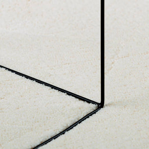 Creme Kurzflor Teppich 140x200 cm