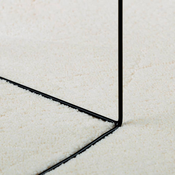 Creme Kurzflor Teppich 140x200 cm