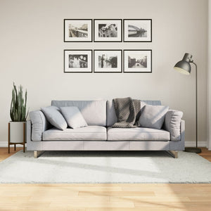 Creme Kurzflor Teppich 140x200 cm