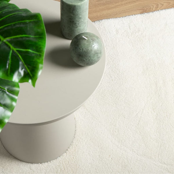Creme Kurzflor Teppich 160x230 cm