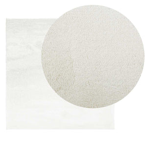 Creme Kurzflor Teppich 200x200 cm