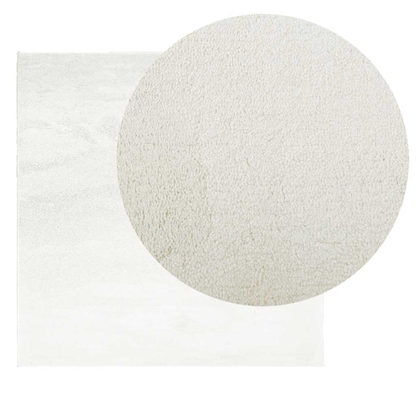 Creme Kurzflor Teppich 200x200 cm