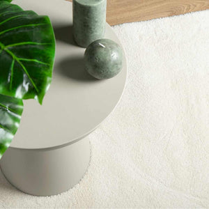 Creme Kurzflor Teppich 200x200 cm