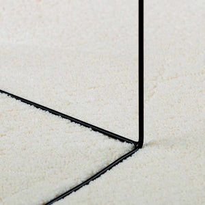 Creme Kurzflor Teppich 200x200 cm