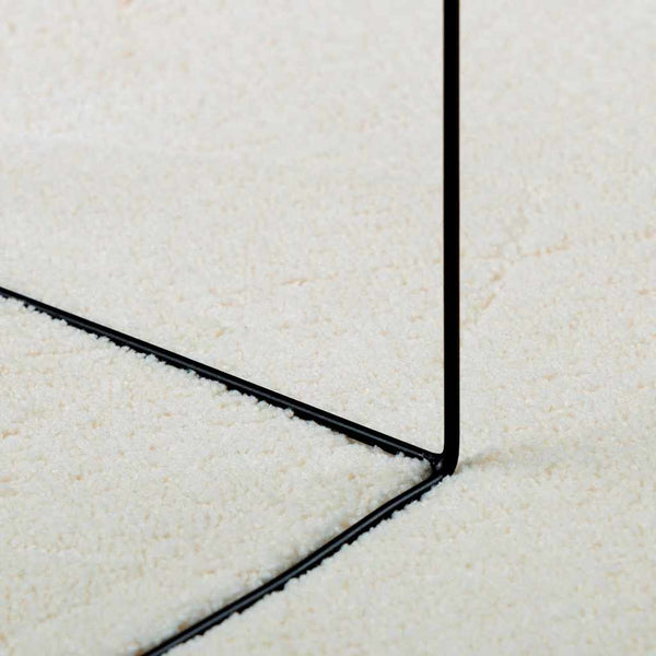 Creme Kurzflor Teppich 200x200 cm