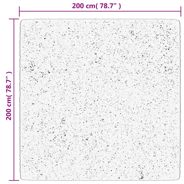 Creme Kurzflor Teppich 200x200 cm