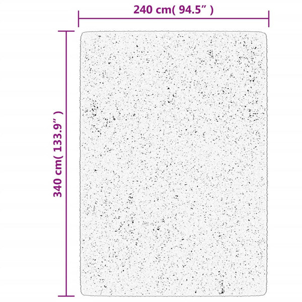 Creme Kurzflor Teppich 240x340 cm