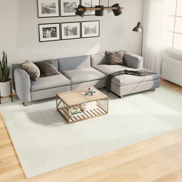 Creme Kurzflor Teppich 240x340 cm