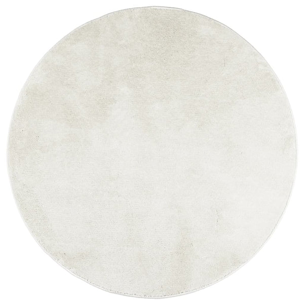Creme Kurzflor Teppich Ø 120 cm