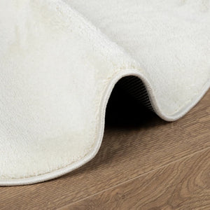 Creme Kurzflor Teppich Ø 200 cm