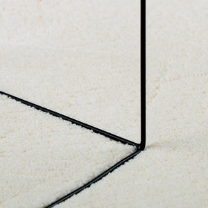 Creme Kurzflor Teppich Ø 200 cm