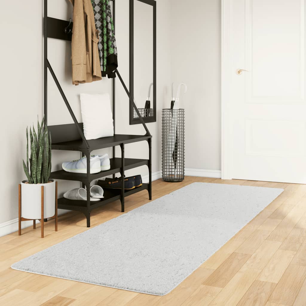 Grauer Kurzflor Teppich OVIEDO 80x250 cm