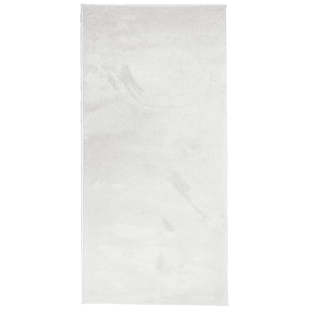 Grauer Kurzflor Teppich 100x200 cm