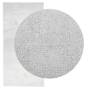 Grauer Kurzflor Teppich 100x200 cm