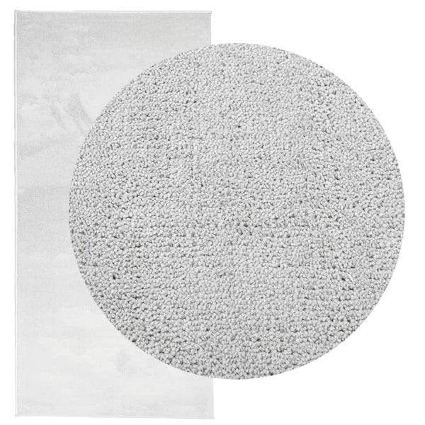 Grauer Kurzflor Teppich 100x200 cm