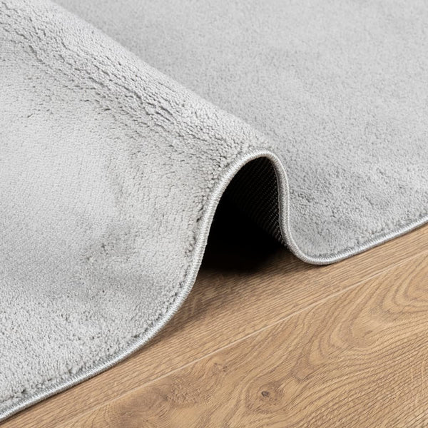 Grauer Kurzflor Teppich 100x200 cm