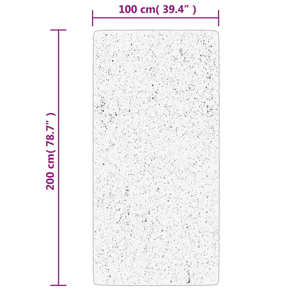 Grauer Kurzflor Teppich 100x200 cm