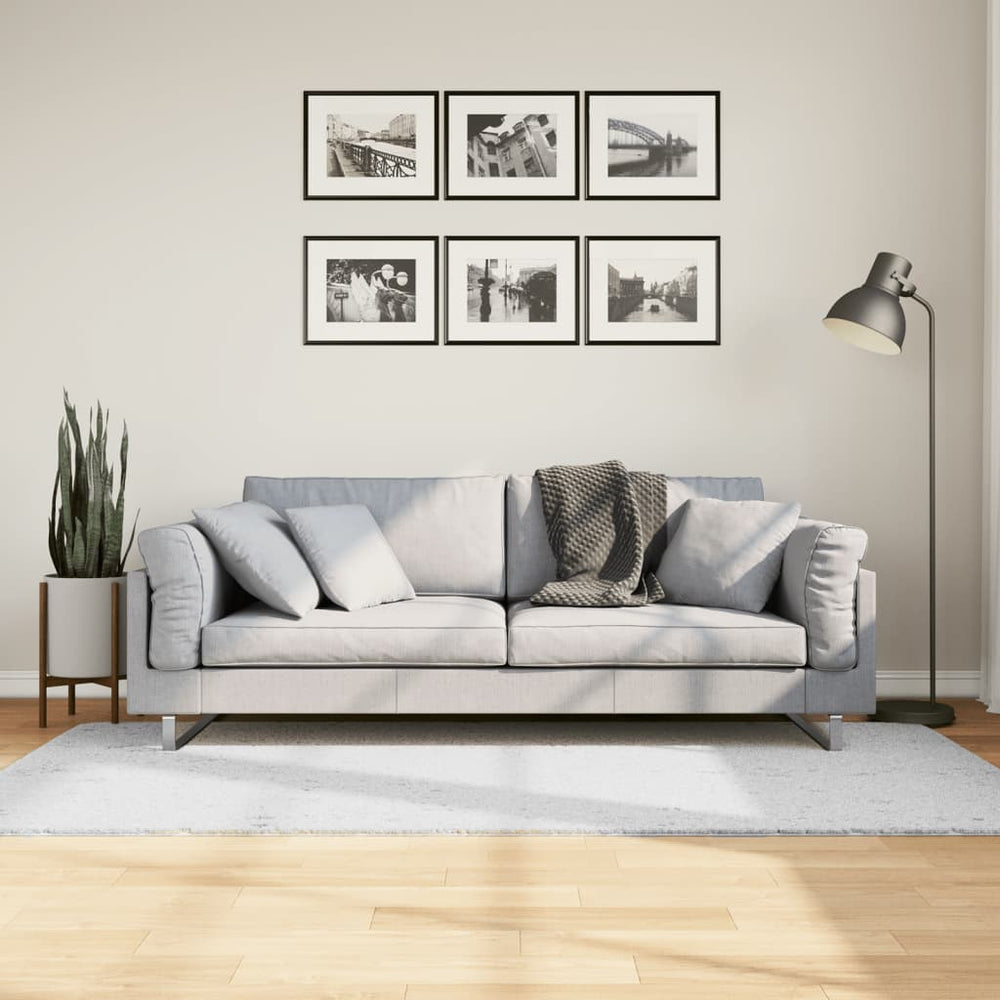 Grauer Kurzflor Teppich 100x200 cm