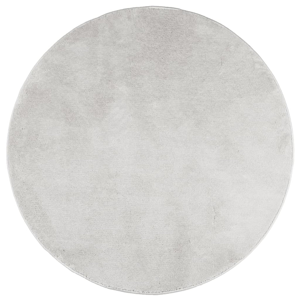 Grauer Kurzflor Teppich OVIEDO Ø 100cm