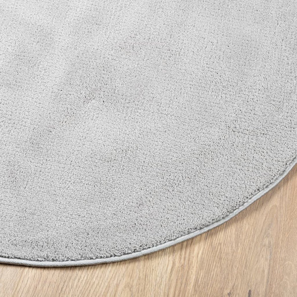 Grauer Kurzflor Teppich OVIEDO Ø 100cm